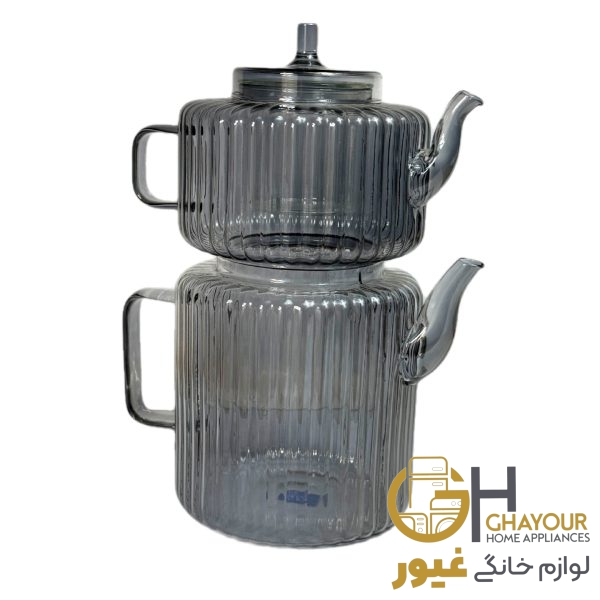 کتري قوري پيرکس شياردار مدل 241220 دودی کتري قوري پيرکس شياردار مدل 241220 دودی