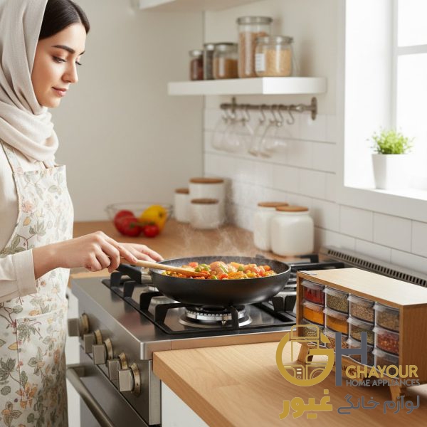 استند ادویه 12 کشو چوبی