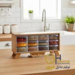 استند ادویه 12 کشو چوبی