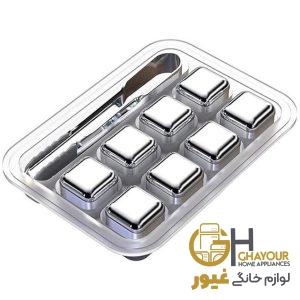 یخ استیل 8 عددی با انبر