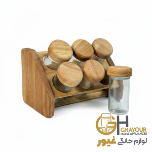 سرویس ادویه 6 تایی کج چوبی