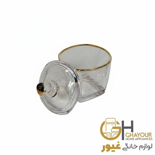 قندان استرلينگ لب طلا