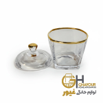 قندان استرلينگ لب طلا