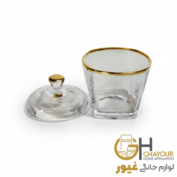 قندان استرلينگ لب طلا
