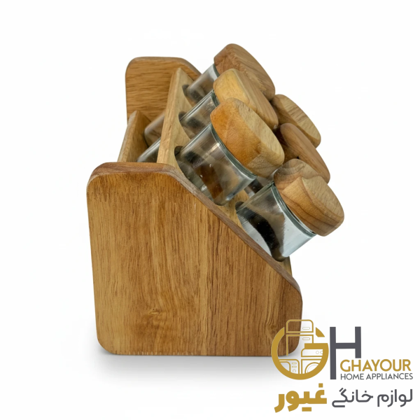 سرویس ادویه 6 تایی کج چوبی