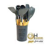 سرویس کفگير ملاقه سيليکوني خاکستري