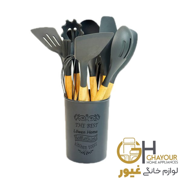 سرویس کفگير ملاقه سيليکوني خاکستري