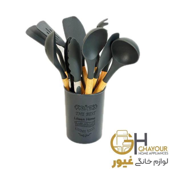 سرویس کفگير ملاقه سيليکوني خاکستري