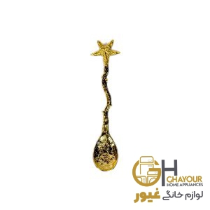 قاشق چاي خوري طلايي طرح ستاره