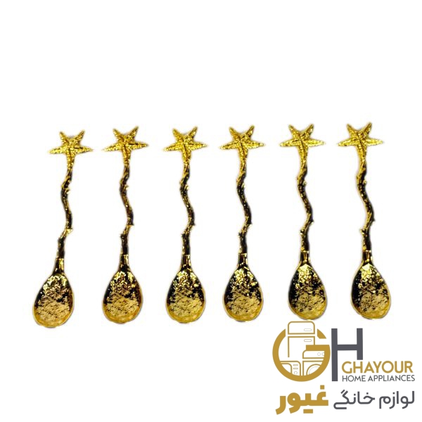 قاشق چاي خوري طلايي طرح ستاره
