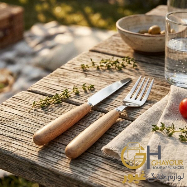 کارد و چنگال دسته بامبو