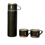 فلاسک 500 میل سه کاپ مشکی